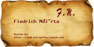 Fledrich Márta névjegykártya