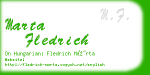marta fledrich business card